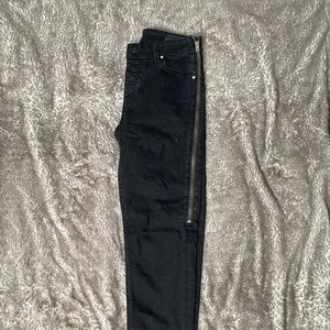 ASOS black zip jeans